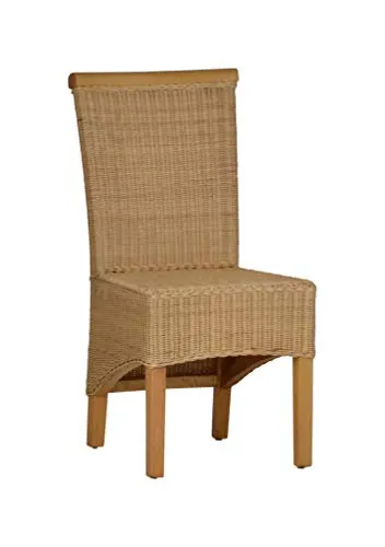 Rattanstuhl 'Larissa' natur Massivholz - Eleganter Rattanstuhl mit stabiler Mahagoni-Kante, ideal für stilvolle Esszimmer. Bequeme Rückenlehne und harmonische Farben sorgen für ein natürliches Wohngefühl.