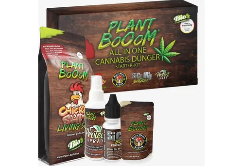 Plant Booom Spezialdünger All In One Cannabis Dünger Starter Set, Set, 1-St., Wurzel-Stärkung Pulver I Pflanzenbooster für mehr Ertrag