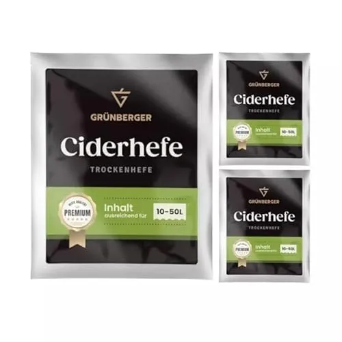 Hugbert Grünberger Apfelwein - Cider Trockenhefe - Weinhefe für 10-50 Liter Alkohol