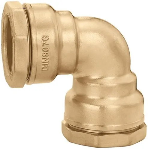 Caleffi Winkelverschraubung 866 Messing 40mm - Sanitärinstallation, ideal für PE-Kunststoffrohre mit max. Betriebsdruck von 16 bar und hoher Temperaturbeständigkeit bis 40 °C.