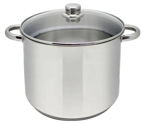 ELO Gemüsetopf Ø 22 cm aus Edelstahl mit Glasdeckel - Hochwertiger Gemüsetopf aus Edelstahl, 22 cm Durchmesser, inklusive Glasdeckel mit Abgießrand und integrierter Literskala, perfekt für alle Herdarten.