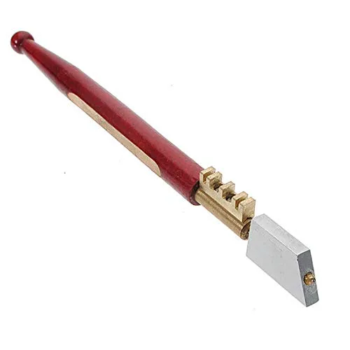 Glasschneidewerkzeug, Glasschneider Cutter Tool, Robuster Fliese Glasschneider zum Schneiden von Glas bis zu 3mm-8 mm Dicke – Messingschnapper – Hartholzgriff