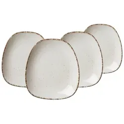 Ritzenhoff & Breker Casa Dessertteller 4er Set - beige - Porzellan Dessertteller im Vintage-Look, spülmaschinenfest und ideal zum Mix & Match für kreative Tischgedecke.
