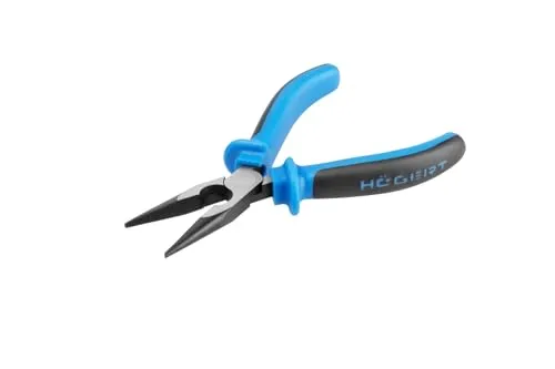 PROFI Flachrundzange mit induktiv gehärteter Schneide | 160 MM | Chrom-Vanadium- Stahl | Mit Mehrkomponenten-Griff | HRC 58-62 | Spitzzange, Storchschnabelzange (Flachrundzange, 160 MM)