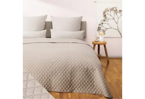 Blumtal Tagesdecke Oeko-TEX zertifiziert, Sand - Tagesdecken in drei Größen, aus 100% Polyester, bietet höchsten Komfort und Sicherheit mit OEKO-TEX® Zertifizierung.