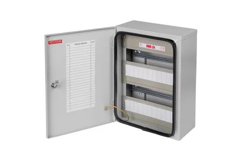 Rozdzielnica natynkowa RNH-24 z zamkiem, miejsce na 24 zabezpieczeń typu s. IP 5