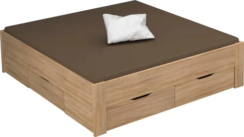 rauch Stauraumbett Aditio ohne Kopfteil - Praktisches Betten-System mit 4 Schubkästen für optimalen Stauraum, gefertigt aus hochwertigem Holzwerkstoff - ideal für kleine Räume.