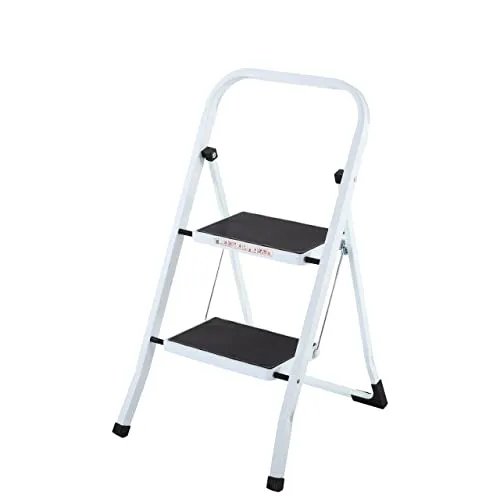 Raburg Stahl-Klapptritt-Leiter Step KLEIN, 2 Stufen - Leiter für Haushalt & Garten, TÜV/GS geprüft, kompakt klappbar und rutschhemmende Oberfläche für sicheren Stand.