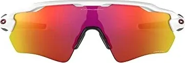 Oakley Radar EV Path Polished White / Prizm Ruby - Sportbrille mit Polished White Rahmen und Prizm Ruby Gläsern, ideal für Hochleistungssportler dank High Definition Optics für optimale Sicht und Unobtanium für sicheren Halt bei Nässe.