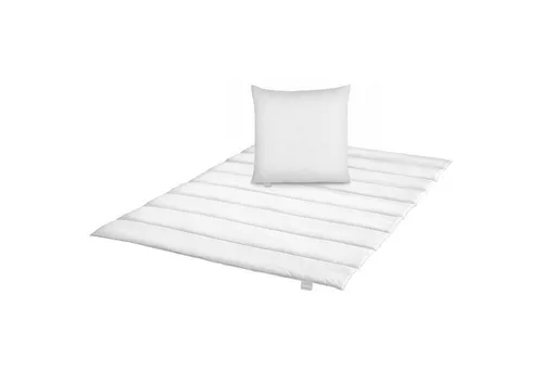 liebling Bettdecke + Kopfkissen Set, hautschonend & pflegeleicht - Dieses hochwertige Bettwaren-Set bietet optimalen Schlafkomfort. Mit allergikerfreundlichem Mikrofaserbezug (100% Polyester) und kuscheliger Polyesterfüllung ist es ideal für jede Jahreszeit. Pflegeleicht und langlebig, waschbar bis 40°C.