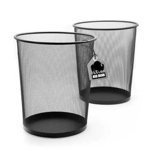 BigDean 2 Stück Papierkorb Mülleimer schwarz 20L Draht von BigDean