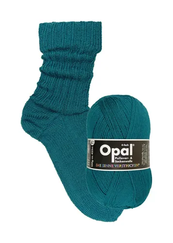 Sockenwolle OPAL Blaugrün 100g – Hochwertige Pulloverwolle - Vielseitige Sockenwolle in Blaugrün, ideal für kreative Projekte. Hergestellt aus 75 % Schurwolle und 25 % Polyamid, bietet sie hervorragende Qualität und Strapazierfähigkeit.