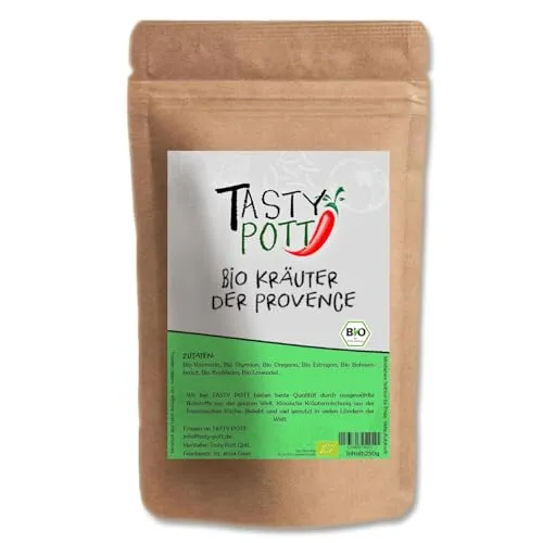 Tasty Pott Bio Kräuter der Provence Kilobeutel | Kräutermischung | Gewürzmischung | Herbs | Mit Lavendel | Estragon | Beliebte Mischung | Vorrat 1000g Beutel