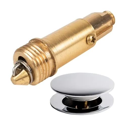 Pop Up Garnitur Ersatz Zapfen aus Messing, 54 mm - Abflussstopfen für Waschbecken und Badewanne, mit robustem Edelstahl-Federmechanismus für zuverlässiges Öffnen und Schließen, einfach ohne Werkzeug zu installieren.
