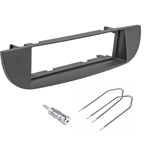Sound Way 1 DIN Autoradio Radioblende RadioRahmen, Antennenadapter, Schlüssel, kompatibel mit FIAT 500 Cinquecento