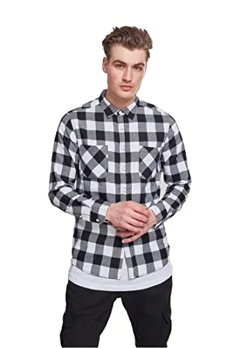 URBAN CLASSICS Kurzarmshirt Urban Classics Herren Checked Flanell Shirt (1-tlg)