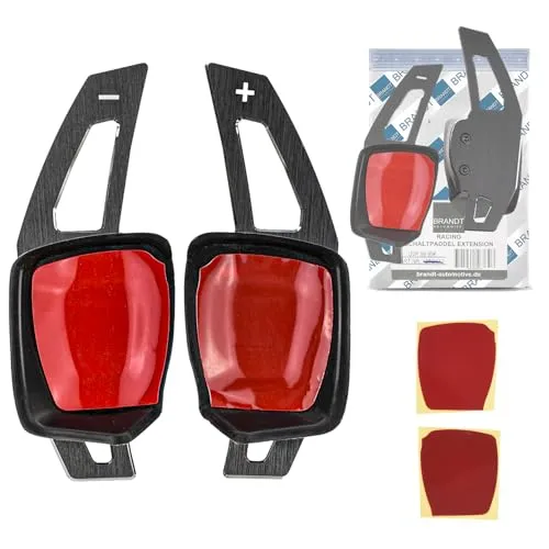 BRANDT Schaltwippen Verlängerung Set Alu Schwarz für VW Modelle - Hochwertiges Schaltwippen-Verlängerungsset für VW Fahrzeuge. Einfache Montage dank Plug&Play, ideal für eine individuelle Optik und verbesserten Fahrkomfort.
