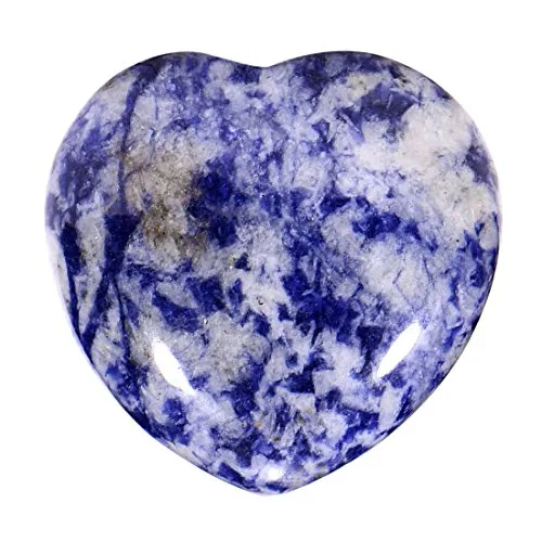 Morella Edelstein brasilianischer Sodalith Herz Glücksbringer Steinherz zum Mitnehmen 3 cm in Samtbeutel