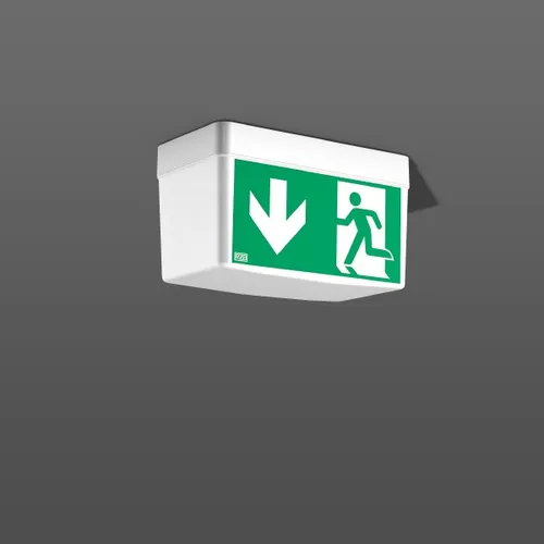 RZB LED-Sicherheitsleuchte ZB, 865, weiß 672522.002 - Hochwertige LED-Sicherheitsleuchte zur Rettungswegkennzeichnung, ideal für Decken- und Wandanbau. Inklusive 4 Folien nach ISO 7010 für optimale Sicherheit bei Dunkelheit.