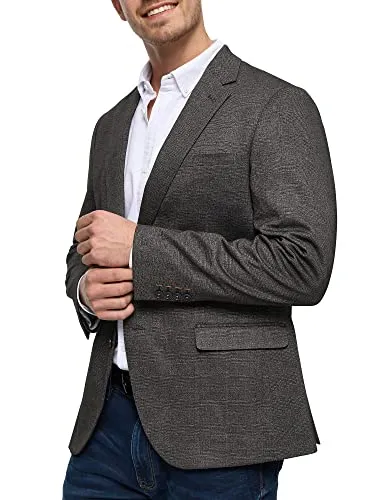 JEFF Herren Oscar Sakko mit Stretch | Stilvolles Anzugjacke im Fischgrätenmuster - Elegantes 2-Knopf Sakko mit schmalem Reverskragen und praktischem Rückenschlitz für mehr Bewegungsfreiheit. Ideal für jeden Anlass und garantiert ein geschmackvolles Outfit.