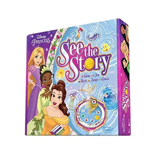 Funko Games Funko Signature - Disney Princess See The Story - ENG/FR/DE/SP/IT Lanaguages - Disney Princesses - Light Strategy Board Game for Children & Adults (Ages 10+) - 2-4 Players - Geschenkidee
