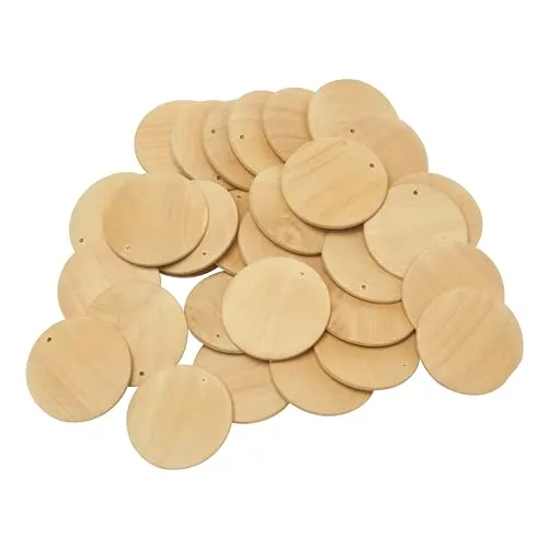 Produktbild VBS XXL Holzscheiben 25 Stück Ø 40mm rund Basteln Bemalen Deko Gravieren