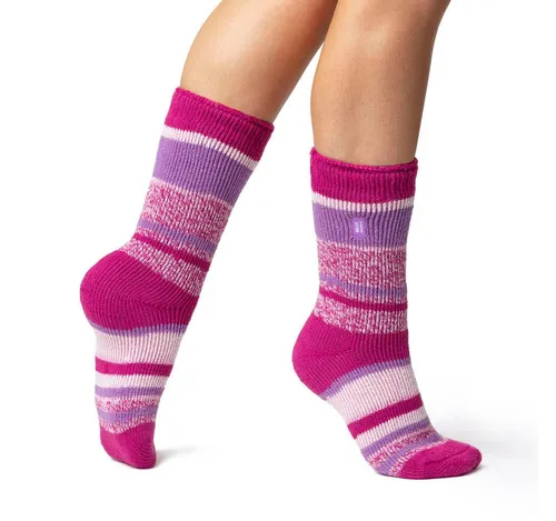 Heat Holders Thermosocken rosa / lila gestreift - Damen