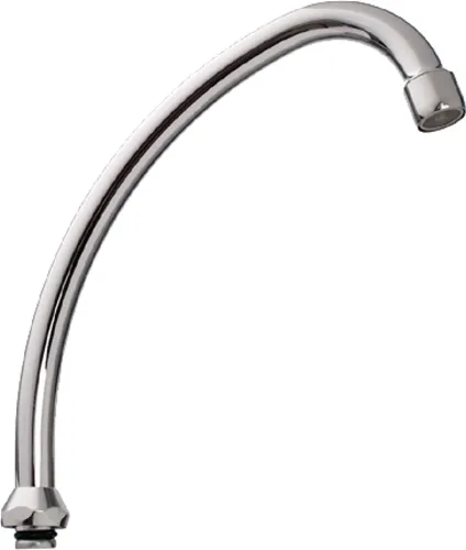 Cornat Auslauf HU-Form 165 mm - Messing verchromt - Langlebig & rostfrei - Flexibel einsetzbar - mit Luftsprudler / Schwenkauslauf / Wasserhahn Verlängerung / Armatur Anschluss / TEC351204