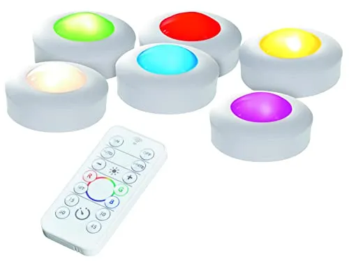 Northpoint LED Spots Schrankleuchte 6er Set Unterbauleuchte Schrankbeleuchtung Vitrinenbeleuchtung inkl. AA-Batterien