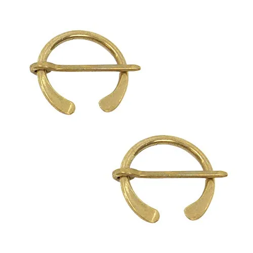 Vehi Mercatus 2er Set Messing Fibel für Wadenwickel oder Fürspann