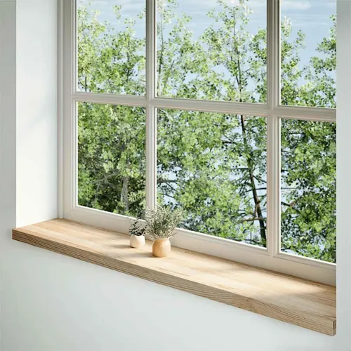 vidaXL Fensterbänke 2 Stk. Unbehandelt 140x25x2 cm Massivholz Eiche - Fensterbänke aus unbehandeltem Eichenholz, robust und langlebig, ideal für eine stilvolle Präsentation von Deko oder Pflanzen.