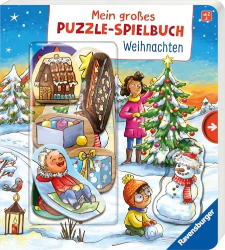 Mein großes Puzzle-Spielbuch: Weihnachten - mit 10 Puzzleteilen, ideales Weihnachtsgeschenk, Kinderbuch ab 2 Jahren