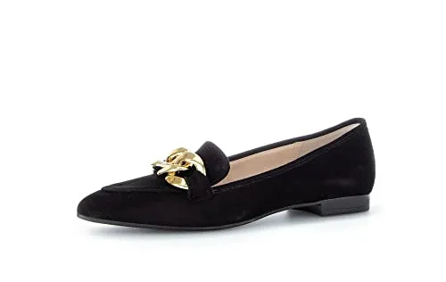 Gabor Damen Klassische Ballerinas, Frauen Elegante Flats,Ballet-Flats,flach,Women's,Woman,Lady,Ladies,Pumps,schwarz (Gold),37 EU / 4 UK