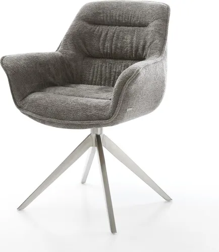 DELIFE Drehstuhl Kaira-Flex Bouclé Soft Schlamm mit Wippfunktion