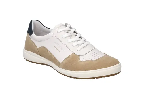 Josef Seibel Damen Caren 49 Sneaker - Weiß Beige, 39 EU - Damen-Sneaker aus Leder mit rutschfester THERMOPLASTIC GUMMI-Sohle für besten Halt. Ideale Bequemschuhweite G, perfekt für den Alltag und mit Wechselfußbett.