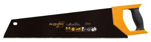 Augusta-Heckenrose Laminat-Handsäge 500 mm teflonbeschichtet I Allrounder-Handsäge aus Bandstahl C75 I Holzsäge mit 2-Komponenten-Softgriff für Parkett & Laminat