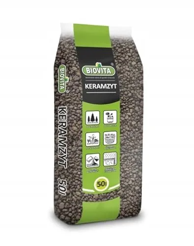 BIOVITA Blähton, Tongranulat zur Drainage 8-16 mm – Blähton Granulat für Zimmerpflanzen 50L