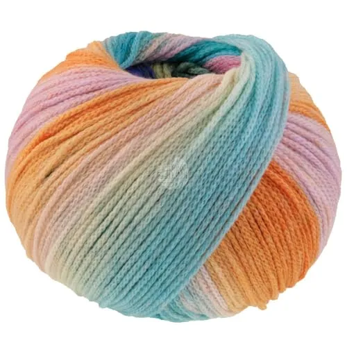 Lana Grossa Farfalla 07 - Türkis/Zitrusgelb/Pink/Flieder/Lila/Altrosa/Grau-/Zart-/Dunkelgrün/Orange