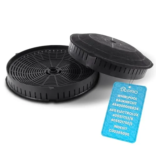 DL-pro 2 x Aktivkohlefilter 170mm Ø für Whirlpool 484000008824 Wpro Type57 CHF57 AEG 4055171138 4055217501 Elica CFC0038668 CFC0140343 Kohlefilter für Dunstabzugshaube