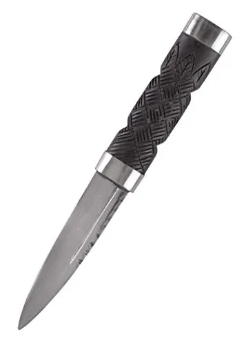 Battle-Merchant Sgian Dubh Messer mit Lederscheide - Gürtelmesser mit traditionellem Design, ideal für Sammler und Mittelalter-Fans. Nur für Erwachsene! Abgabe nur mit Altersnachweis.