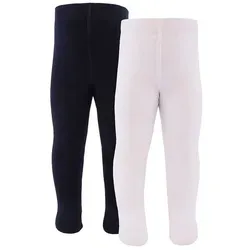 Ewers Strumpfhose Strumpfhose 2er Pack 98% Baumwolle (2 St. 2er-Set) 98% Baumwolle, 2% Elasthan blau 74/80 | 55 cm