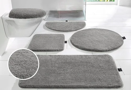 Bruno Banani Badematte Lana – Rutschhemmender Badteppich in silber von bruno banani