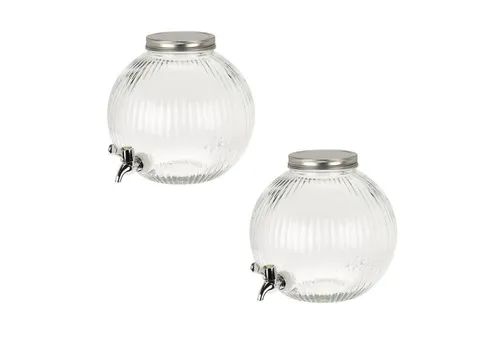 HAC24 Getränkespender Glas Getränkespender Saftspender Limonadenspender Cocktailspender