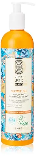 Natura Siberica - Duschgel - Nährend & Feuchtigkeitsspendend mit Bio-Oblepikha-Hydrolat, Arganöl & Himbeerextrakt - Sanfte Reinigung & Geschmeidigkeit - 400 ml