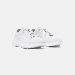 Under Armour Edge Lthr Laufschuhe - weiß/halo grau 10 - Hochwertige Herren-Laufschuhe aus Leder und Synthetik, mit rutschfester Gummisohle für optimalen Halt und Komfort beim Laufen.