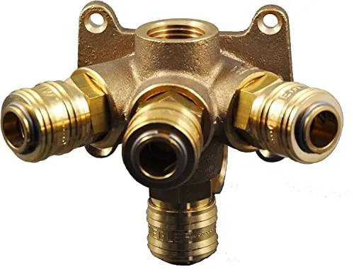 Druckluftverteiler mit 4 Kupplungen, Wanddose Druckluftdose Luftweiche 1/2