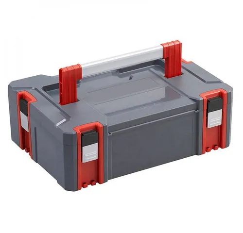 Connex Systembox Größe M – 20,7 Liter Volumen - Aufbewahrungsboxen: Robuste Systembox mit EVA-Einlage, ideal für den sicheren Transport von Werkzeugen. Flexibel stapelbar, mit 80 kg Tragkraft und praktischem Tragegriff für mühelosen Transport.