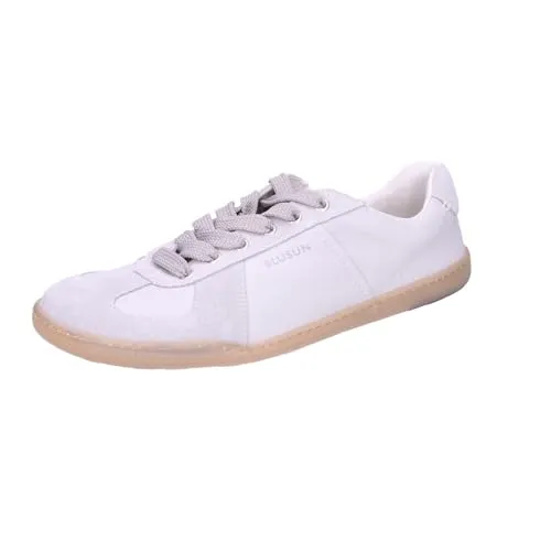 BLUSUN Sportliche Sneaker BLSN-200M - Barfußschuhe in Hell Grau Leder - Herren-Sneaker aus weichem Leder mit extrem flexibler TPU Sohle, ideal für großen Füße und perfekten Tragekomfort. Hochwertige Verarbeitung und stylisches Design.