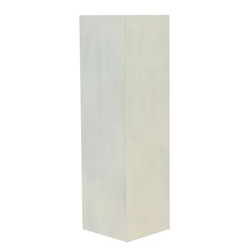 Oriental Galerie Holzsäule 85 cm - Dekosäule in Lime-Weiß - Präsentationssockel aus massivem Mangoholz, handgefertigt in Indien. Ideal als Blumensäule oder stilvolle Dekoration mit modernem Design und zeitloser Eleganz.
