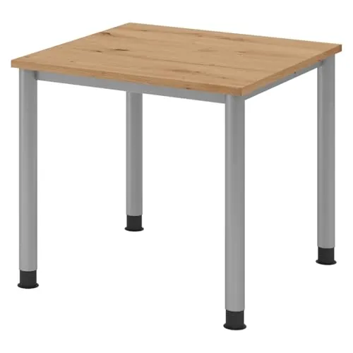 bümö höhenverstellbarer Schreibtisch H-Serie 80x80 cm - Kinderschreibtische mit ergonomisch stufenlos einstellbarer Höhe von 68,5 bis 81 cm, ideal für eine gesunde Körperhaltung während des Lernens.